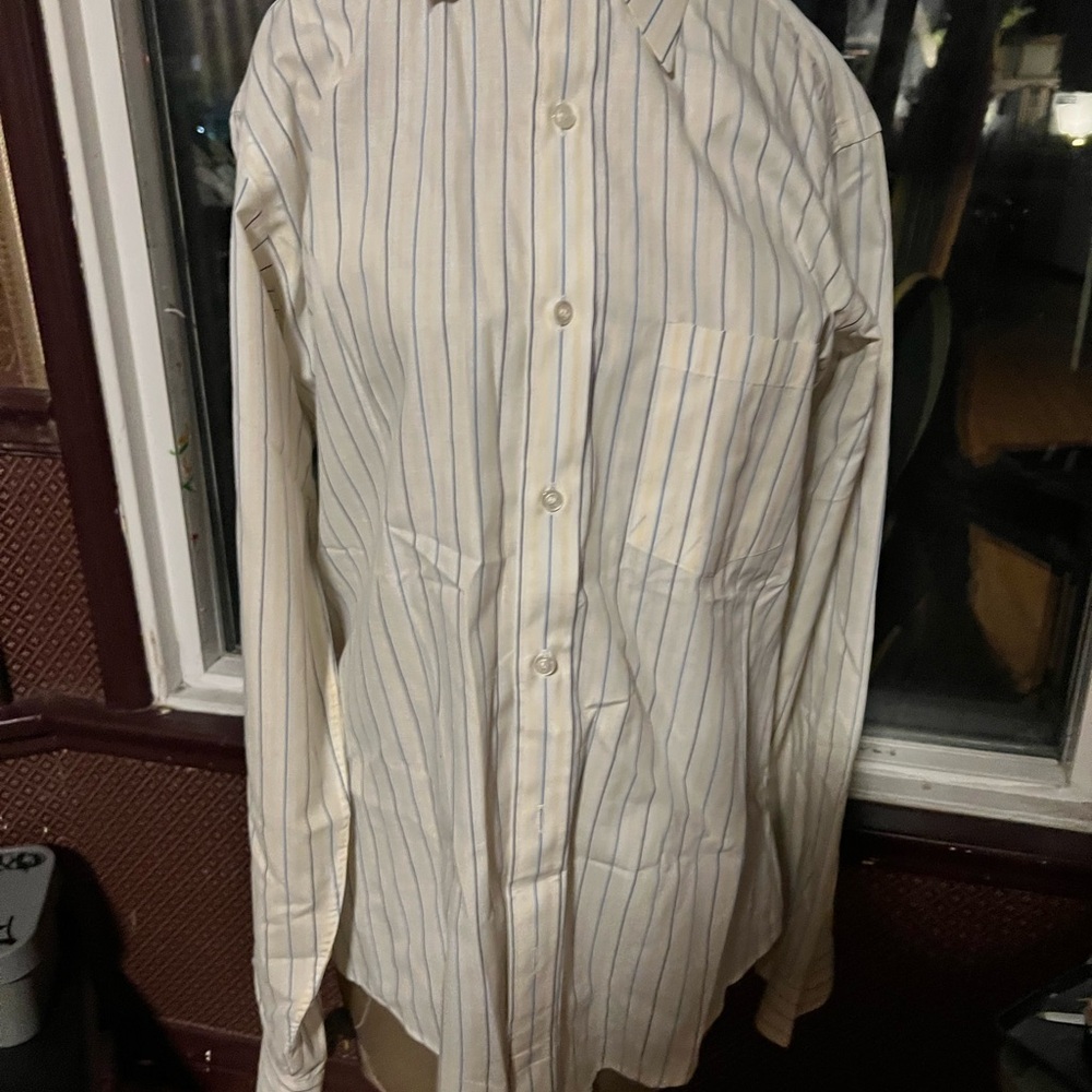 Vintage Oscar de la Renta Men's Striped Button-Up Shirt